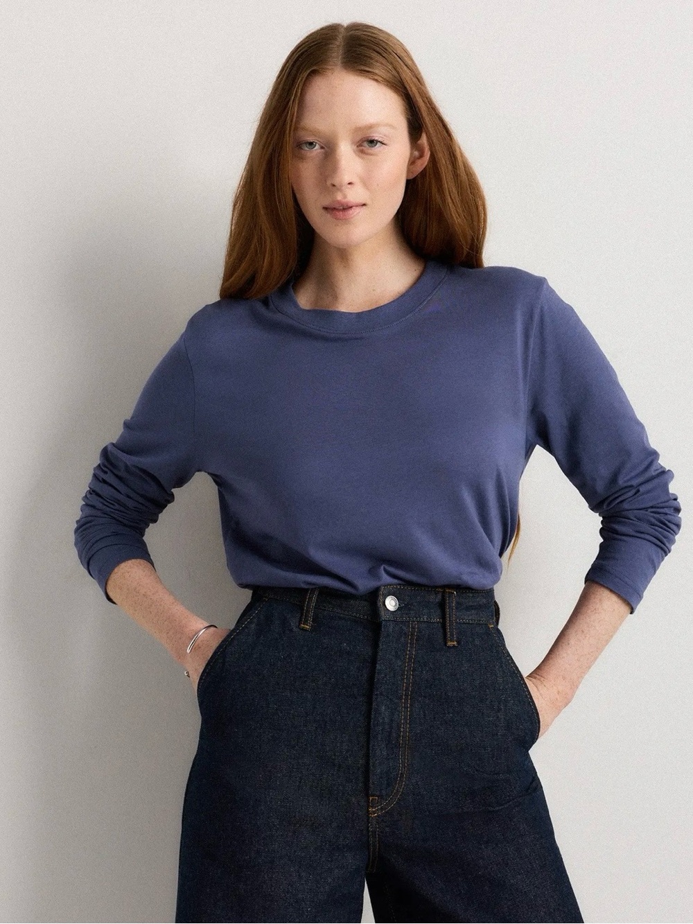 Quince Cotton Modal Relaxed Long Sleeve Tee